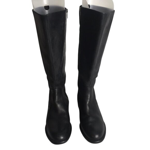 Born Boots Womens Size 9.5 Black Leather Knee High Wide Calf Riding Zip F71009 - Picture 4 of 13